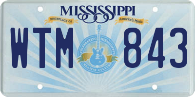 MS license plate WTM843