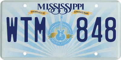 MS license plate WTM848
