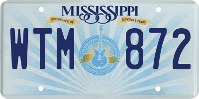 MS license plate WTM872