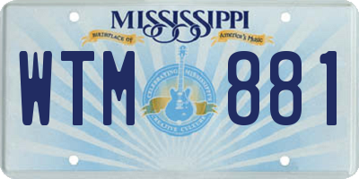 MS license plate WTM881
