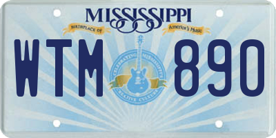 MS license plate WTM890