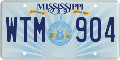 MS license plate WTM904