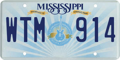 MS license plate WTM914