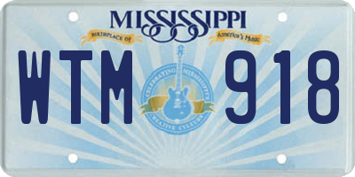 MS license plate WTM918