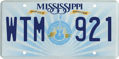 MS license plate WTM921