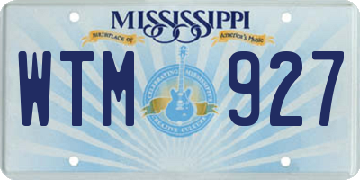 MS license plate WTM927