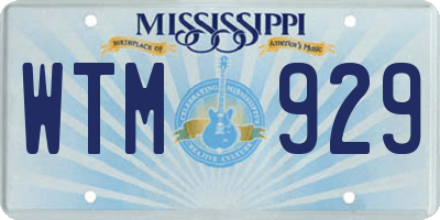 MS license plate WTM929