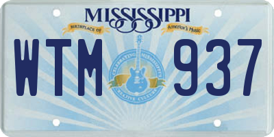 MS license plate WTM937