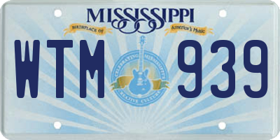 MS license plate WTM939