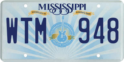 MS license plate WTM948