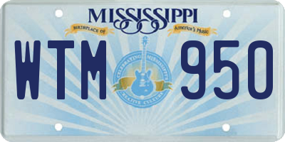 MS license plate WTM950
