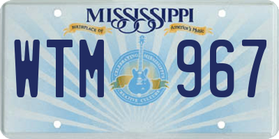 MS license plate WTM967
