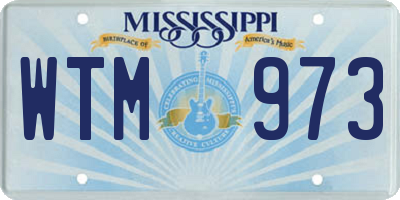 MS license plate WTM973