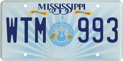 MS license plate WTM993