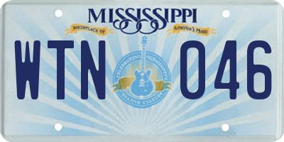 MS license plate WTN046