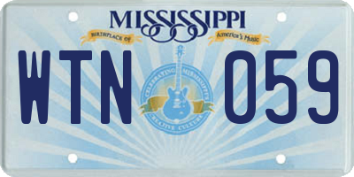 MS license plate WTN059