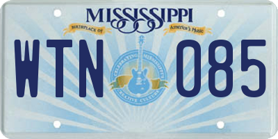 MS license plate WTN085