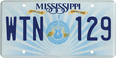 MS license plate WTN129