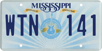 MS license plate WTN141