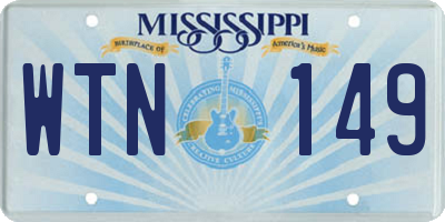 MS license plate WTN149