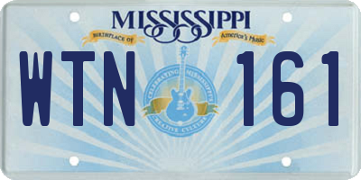 MS license plate WTN161