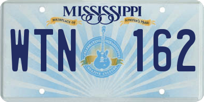 MS license plate WTN162