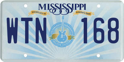 MS license plate WTN168
