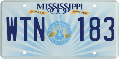 MS license plate WTN183