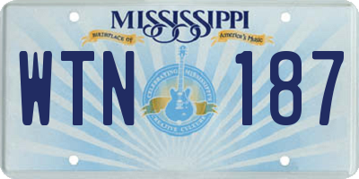 MS license plate WTN187