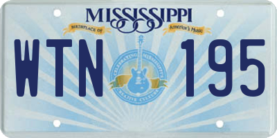 MS license plate WTN195