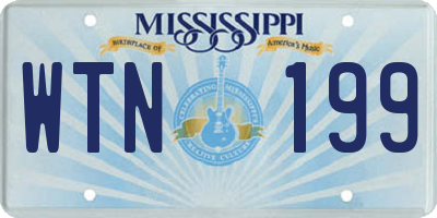 MS license plate WTN199