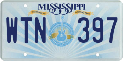 MS license plate WTN397