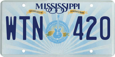 MS license plate WTN420