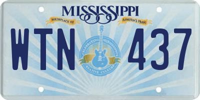 MS license plate WTN437