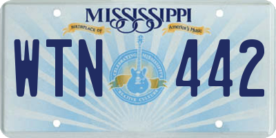 MS license plate WTN442