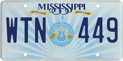 MS license plate WTN449