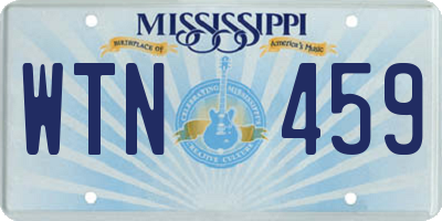MS license plate WTN459