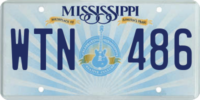 MS license plate WTN486
