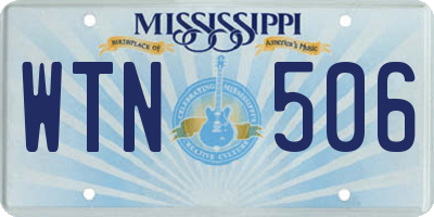 MS license plate WTN506