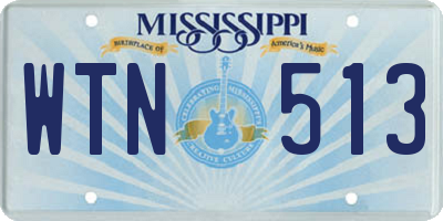 MS license plate WTN513
