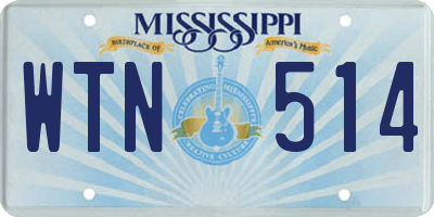 MS license plate WTN514