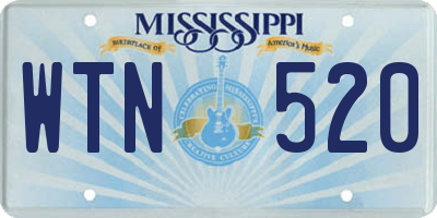 MS license plate WTN520