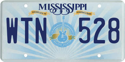 MS license plate WTN528