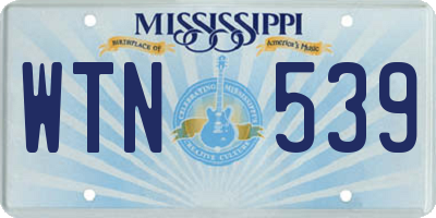 MS license plate WTN539