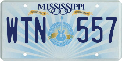 MS license plate WTN557