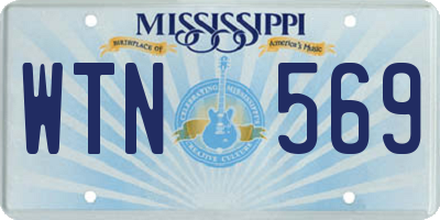 MS license plate WTN569
