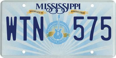 MS license plate WTN575