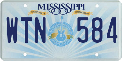 MS license plate WTN584
