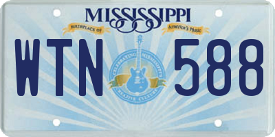 MS license plate WTN588