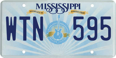 MS license plate WTN595
